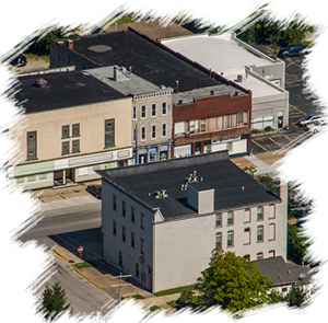 Aerial photo of The ArtD'partment and surrounds.
